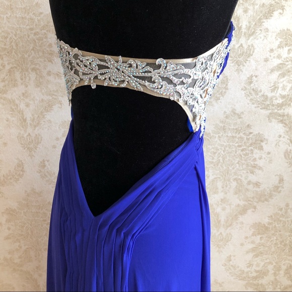 BNWT La Femme strapless beaded gown - Picture 5 of 11